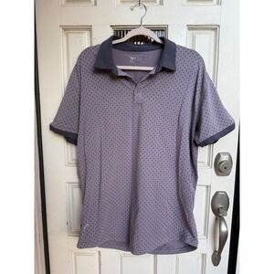 BYLT‎ Premium Basics Men's Purple Polka Dot Short Sleeve Polo Shirt Size XL